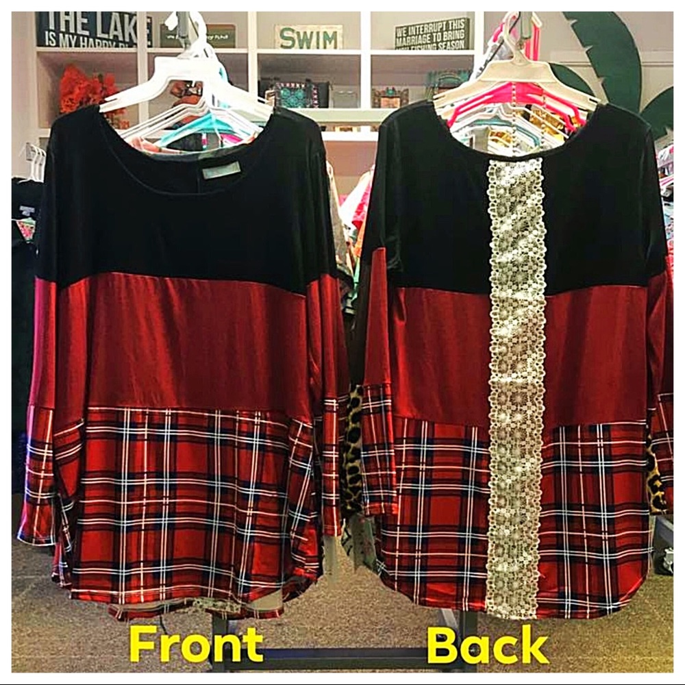 2 Left! SALE! Buffalo Plaid Tunic - Picture 2 of 3